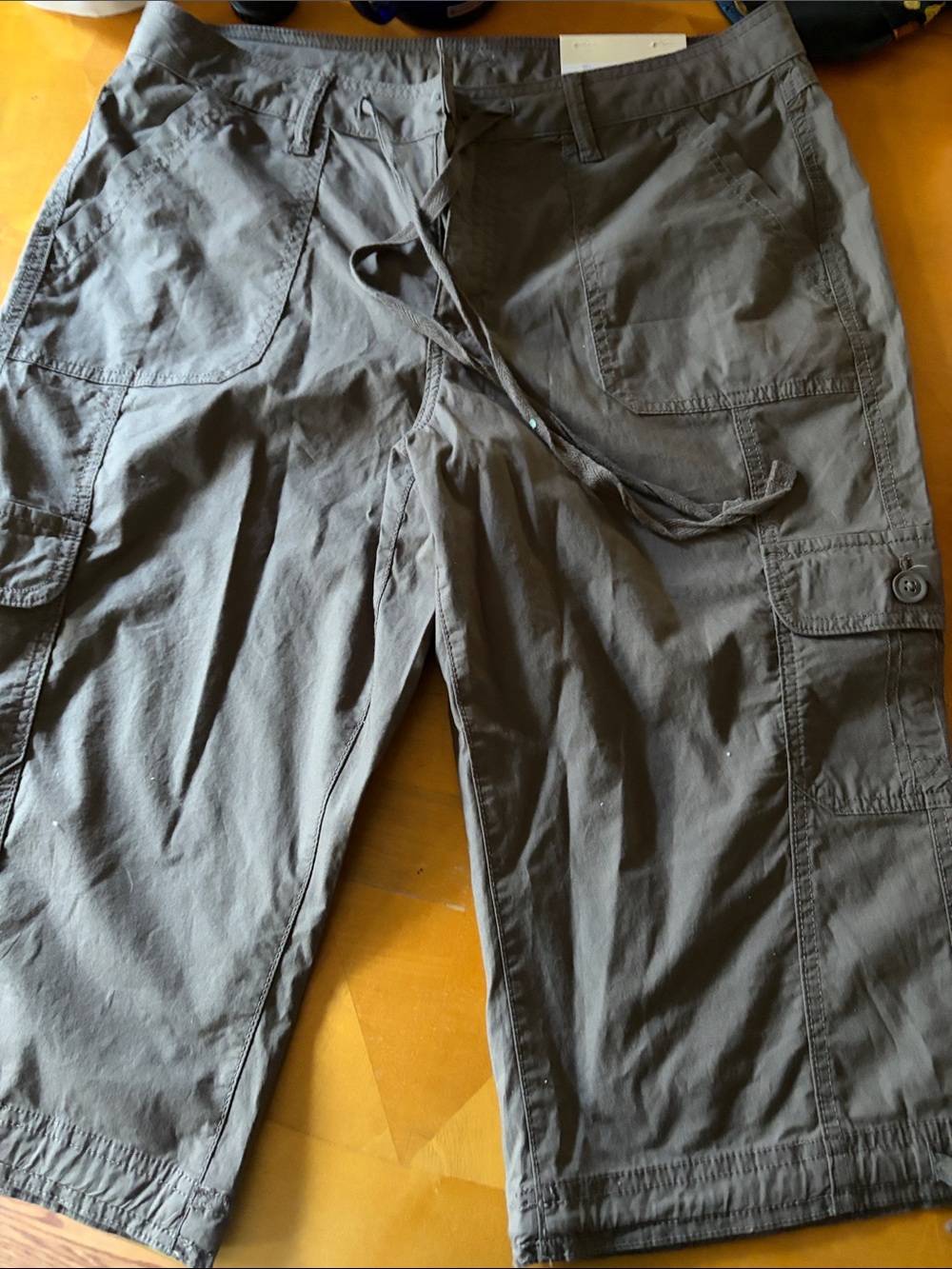 St. John's Bay Dark Gray Cargo Pants with Drawstring Waist